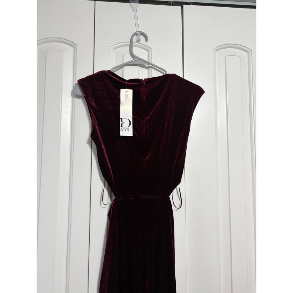 D.ARK Dress Velvet Cutout Burgundy Gold Hardware Midi M NWOT Aesthetic - Picture 11 of 12